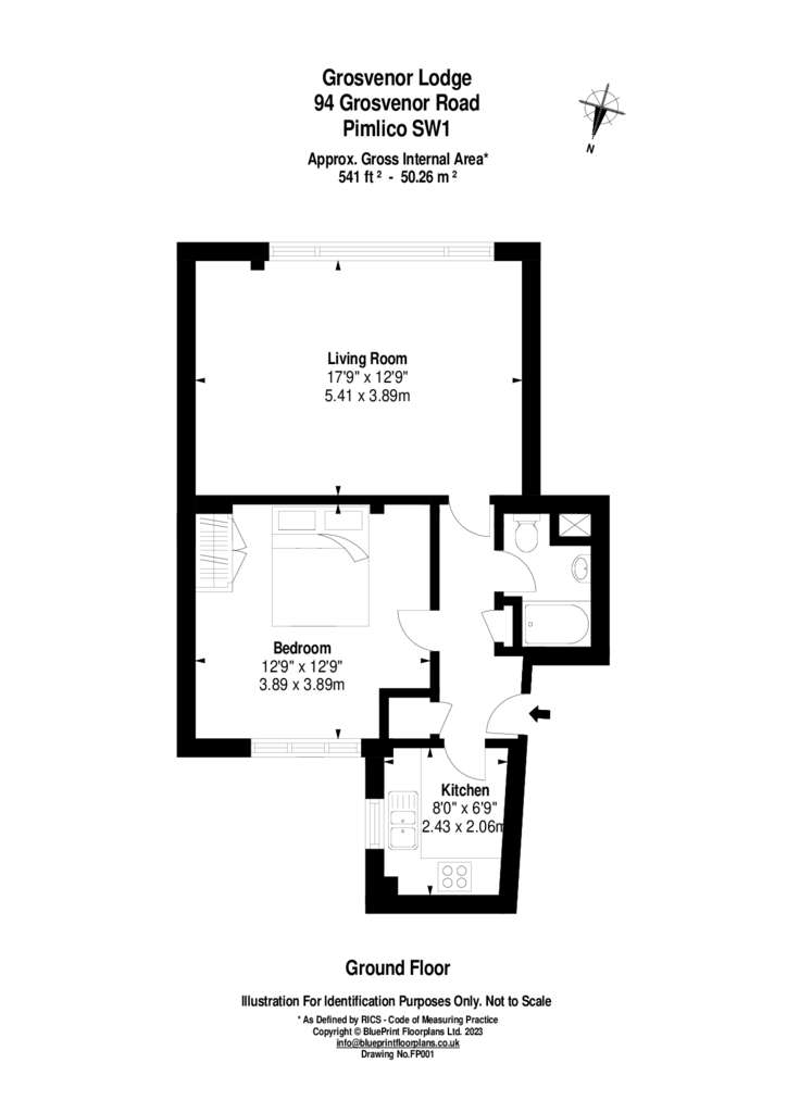 1 bedroom flat to rent - floorplan