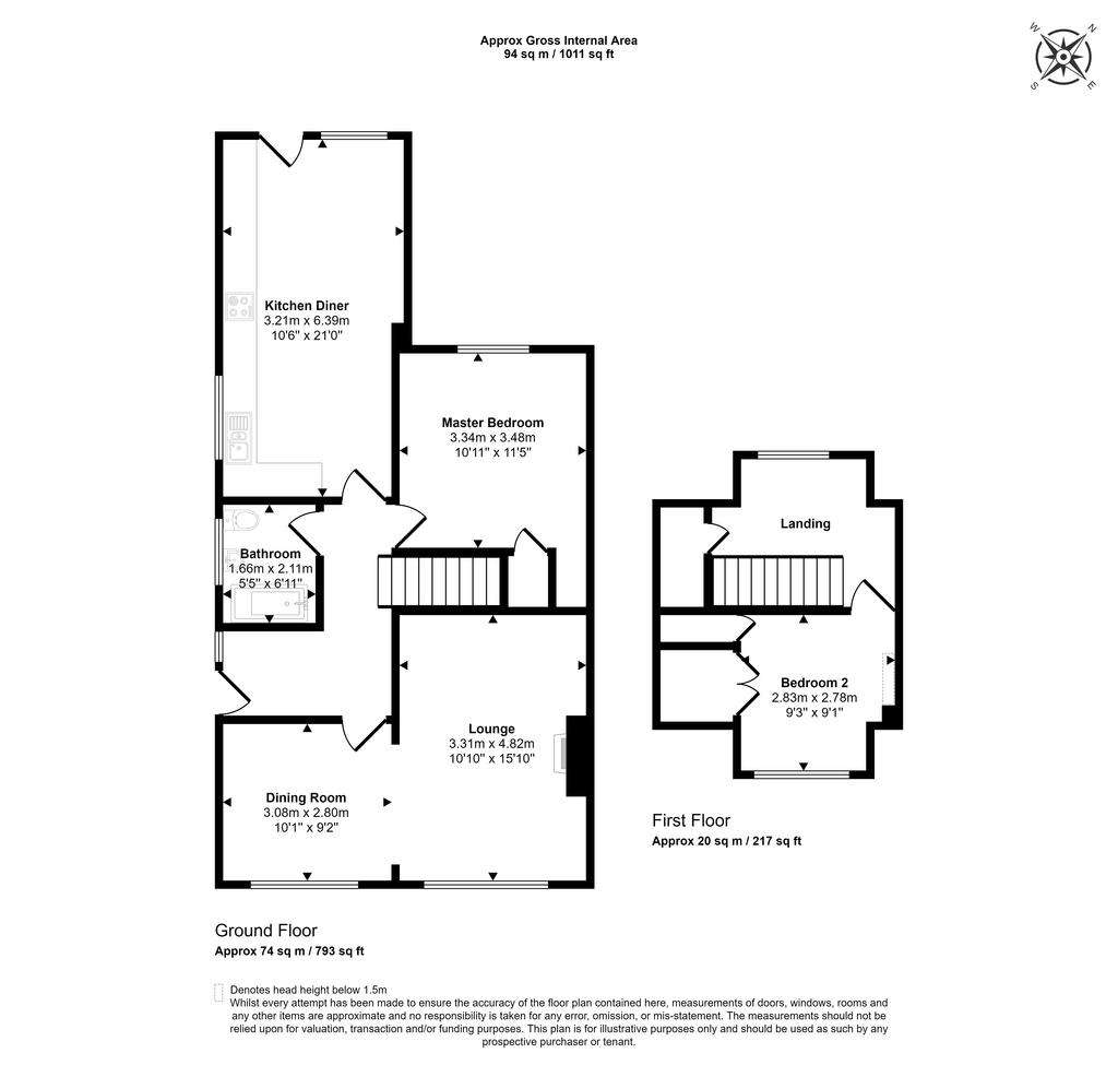 2 bedroom semi-detached house for sale - floorplan