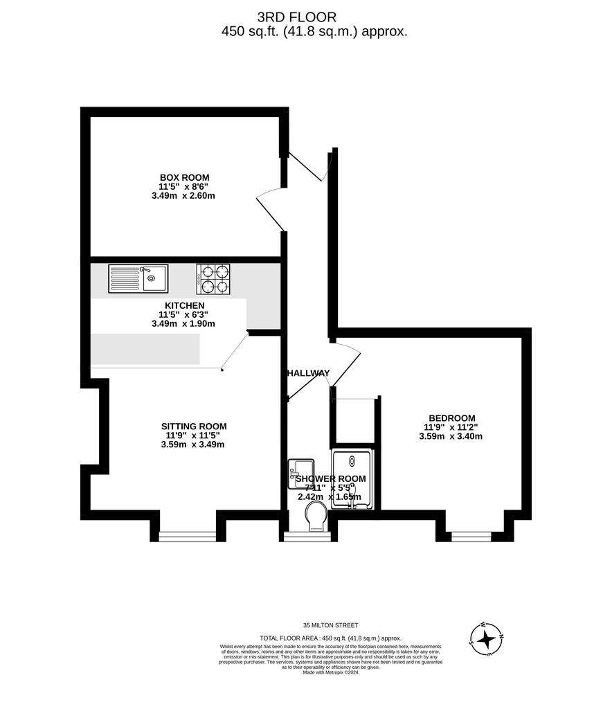 1 bedroom flat for sale - floorplan