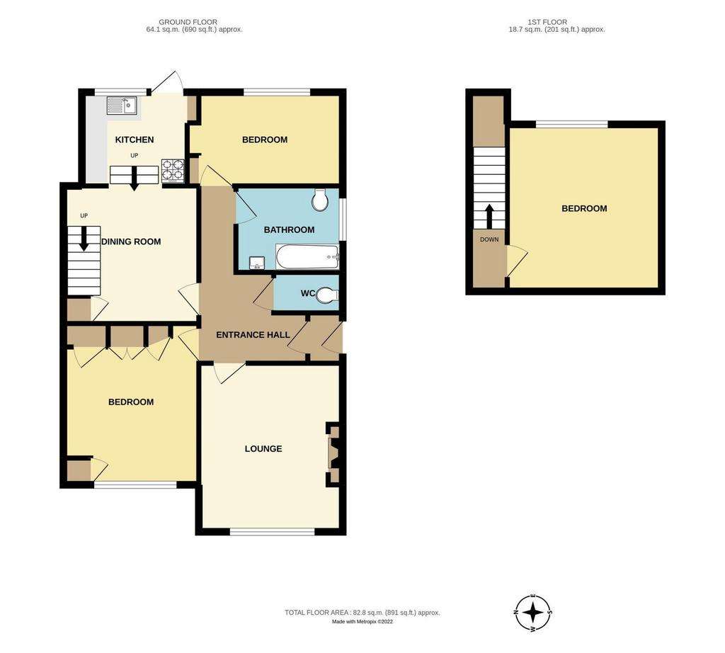 3 bedroom semi-detached bungalow for sale - floorplan