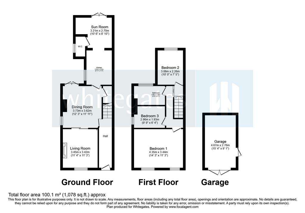 3 bedroom end of terrace house for sale - floorplan