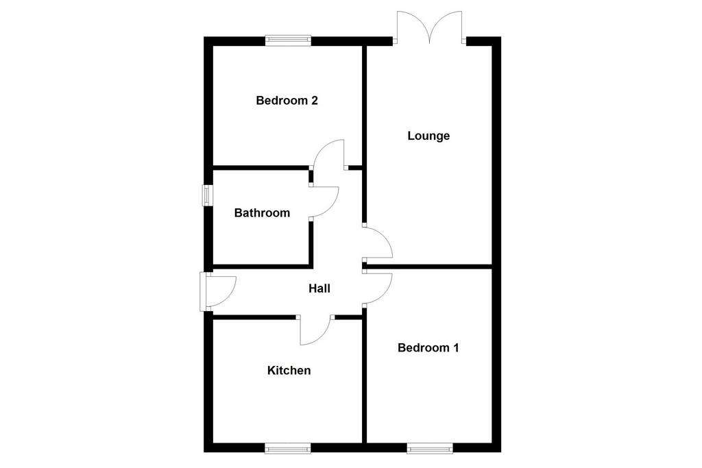 2 bedroom bungalow for sale - floorplan