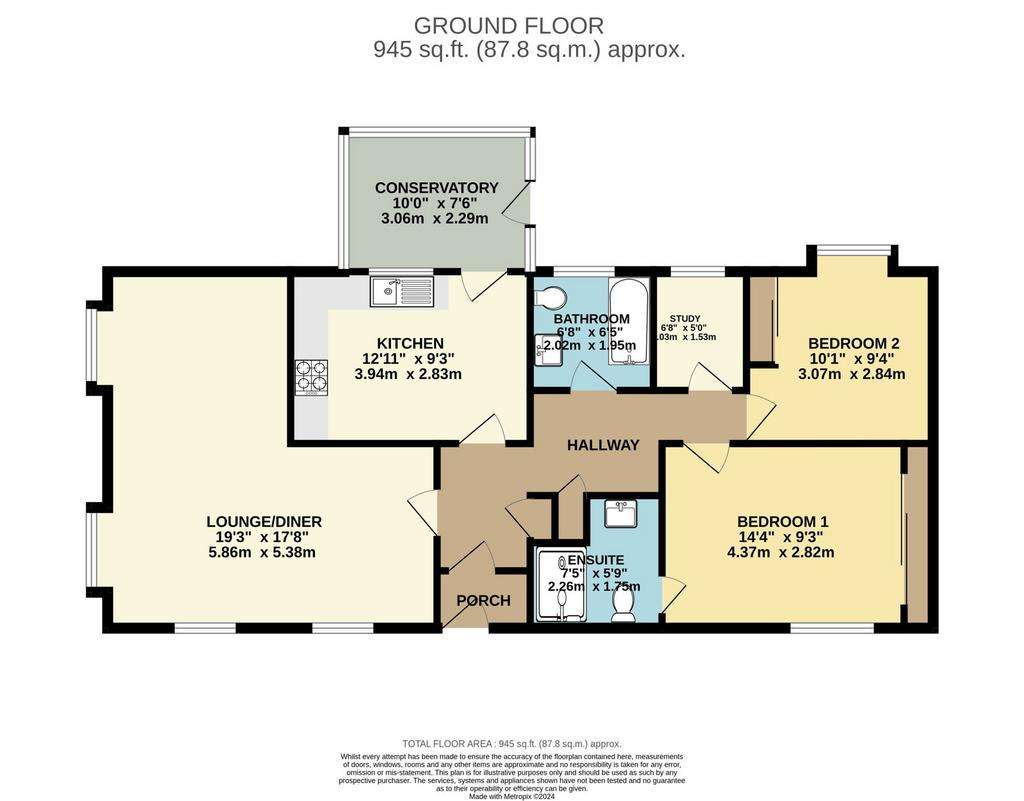 2 bedroom mobile home for sale - floorplan