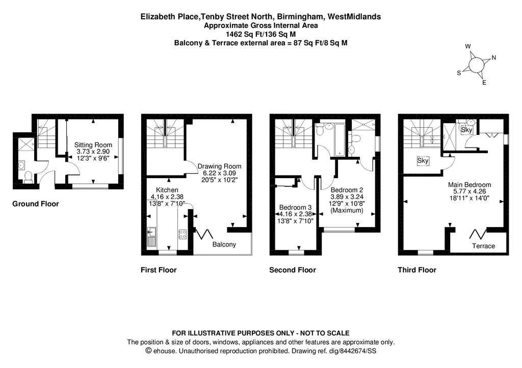 4 bedroom terraced house to rent - floorplan