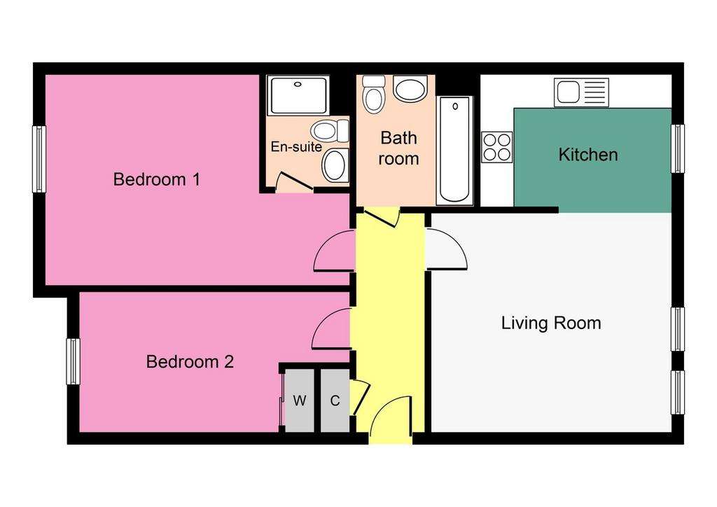 2 bedroom flat for sale - floorplan