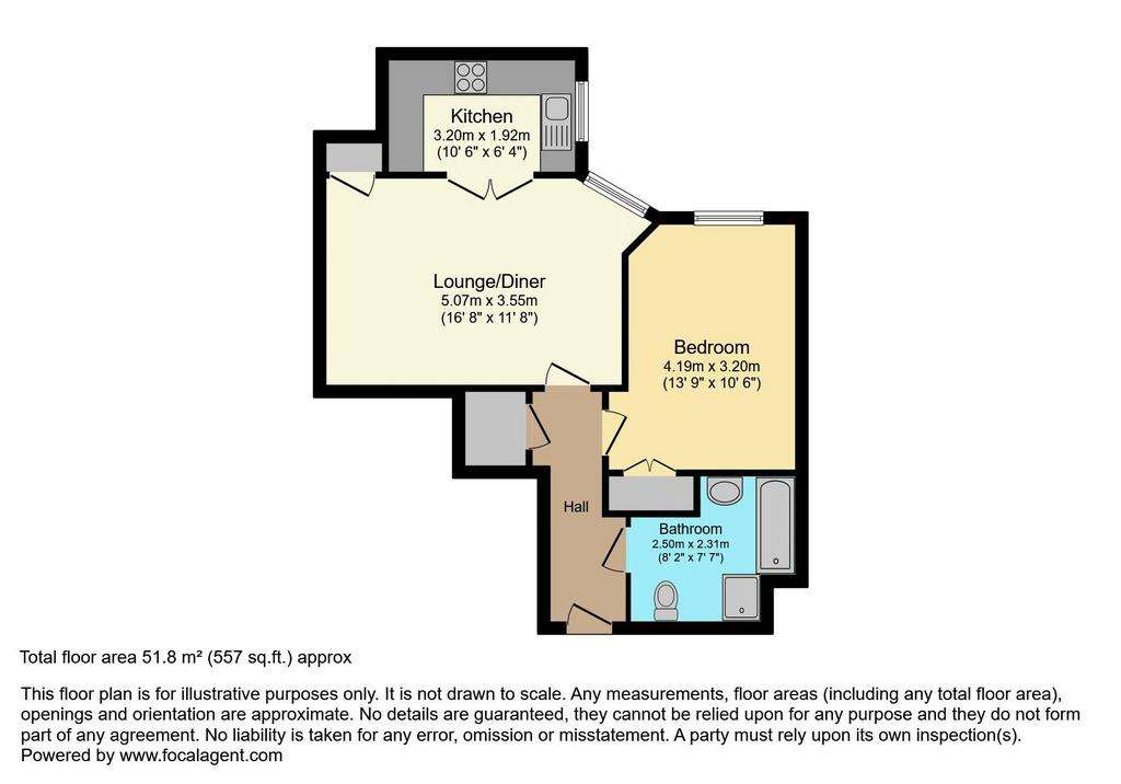 1 bedroom retirement property for sale - floorplan