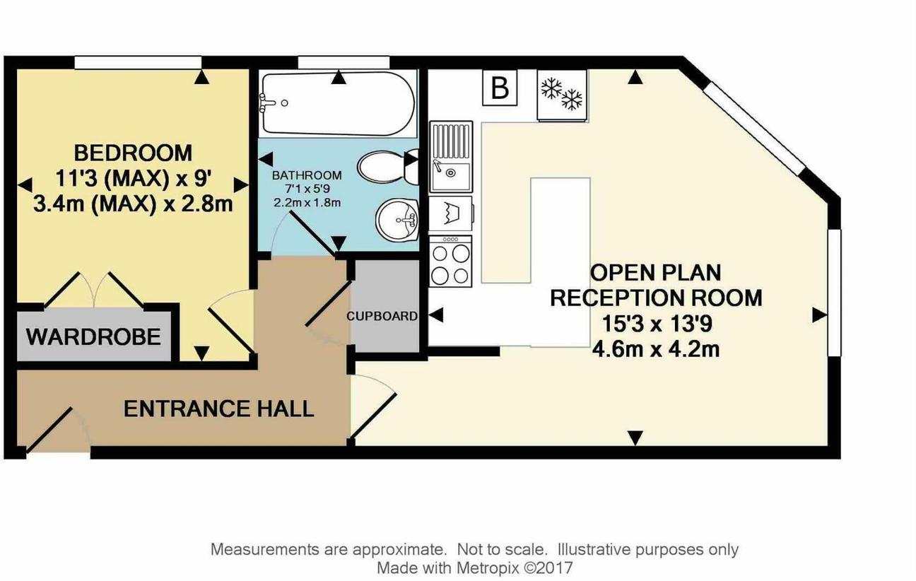 1 bedroom flat for sale - floorplan