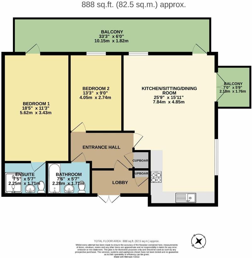 2 bedroom flat for sale - floorplan