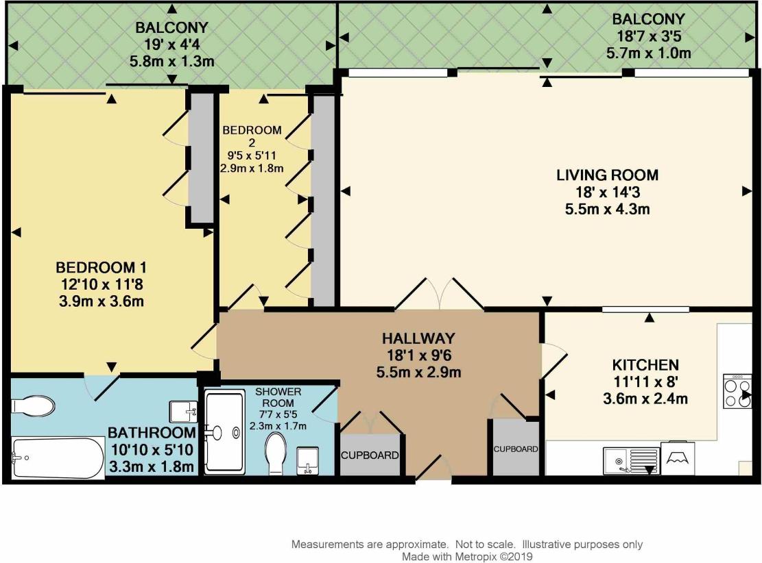 2 bedroom flat for sale - floorplan