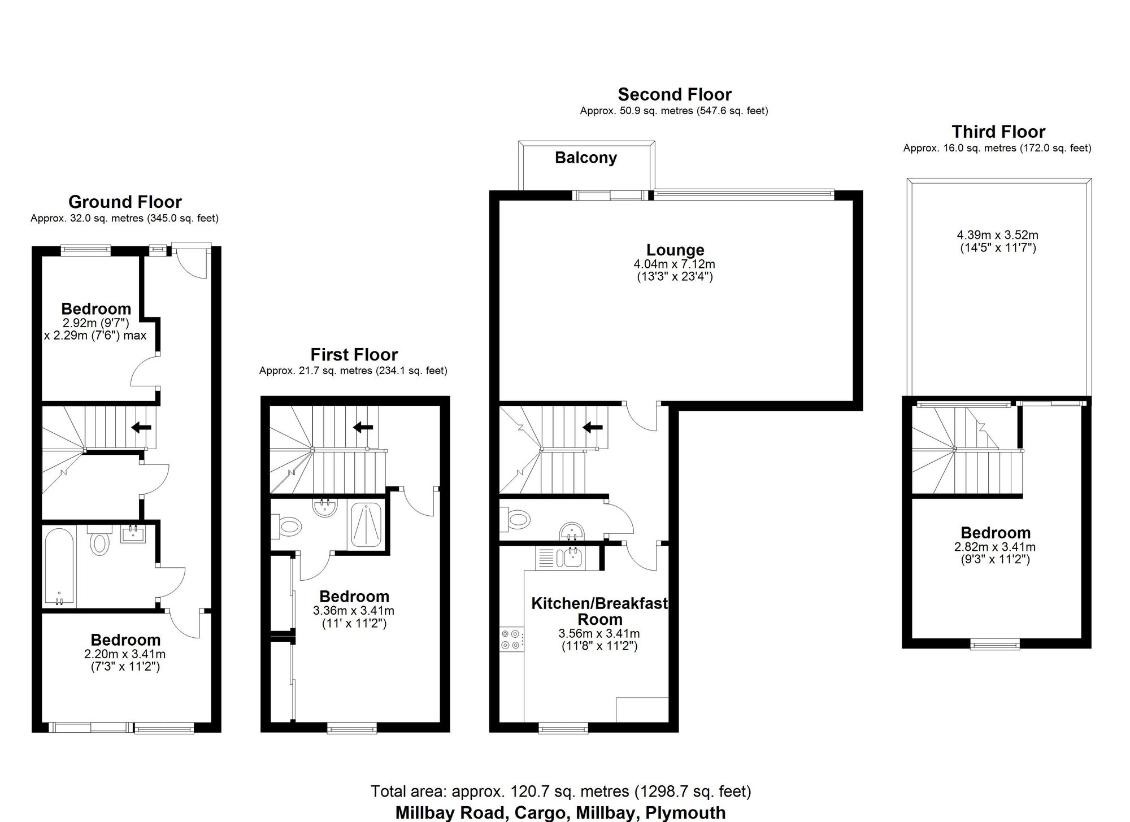 4 bedroom property for sale - floorplan