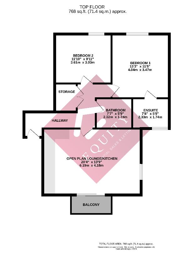 2 bedroom flat for sale - floorplan