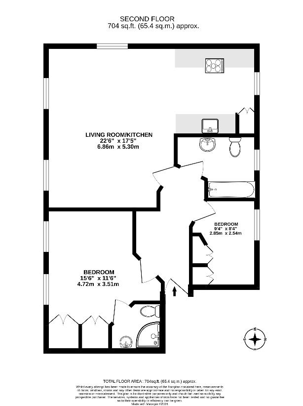 2 bedroom flat for sale - floorplan