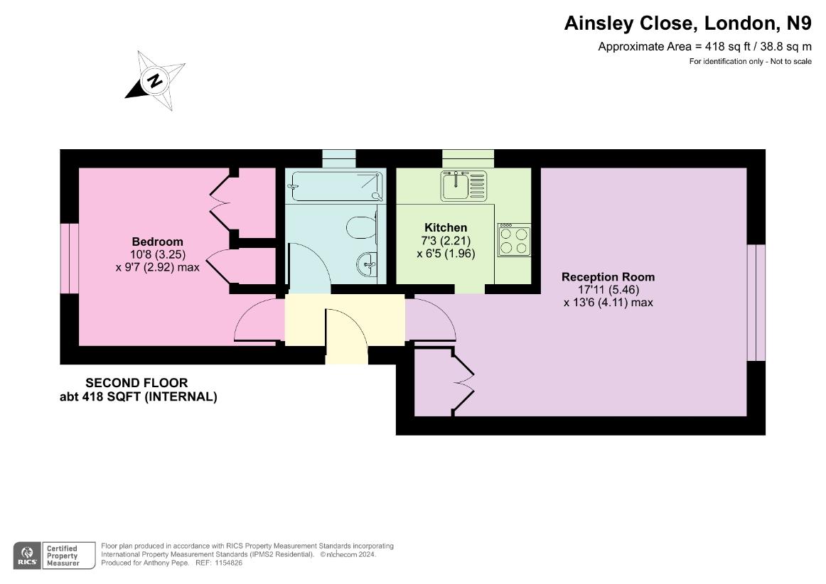 1 bedroom flat for sale - floorplan