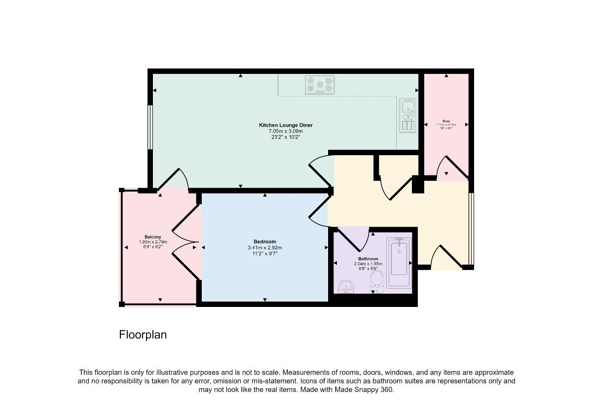 1 bedroom flat for sale - floorplan