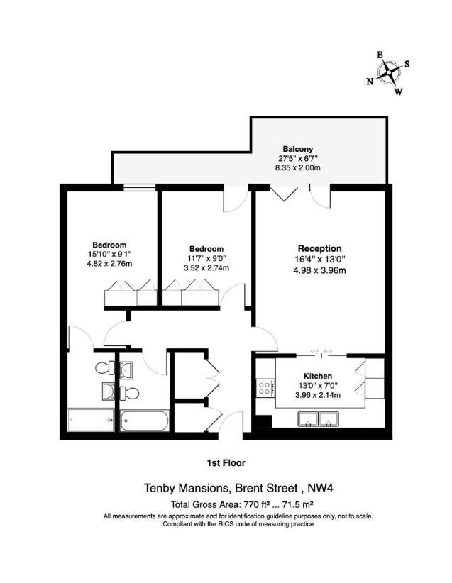 2 bedroom flat for sale - floorplan