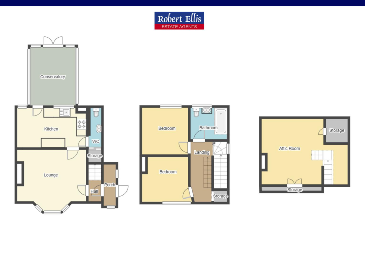 2 bedroom semi-detached house for sale - floorplan