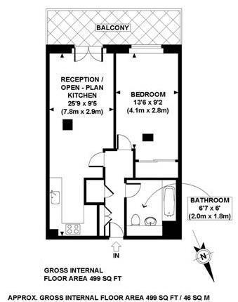 1 bedroom flat for sale - floorplan