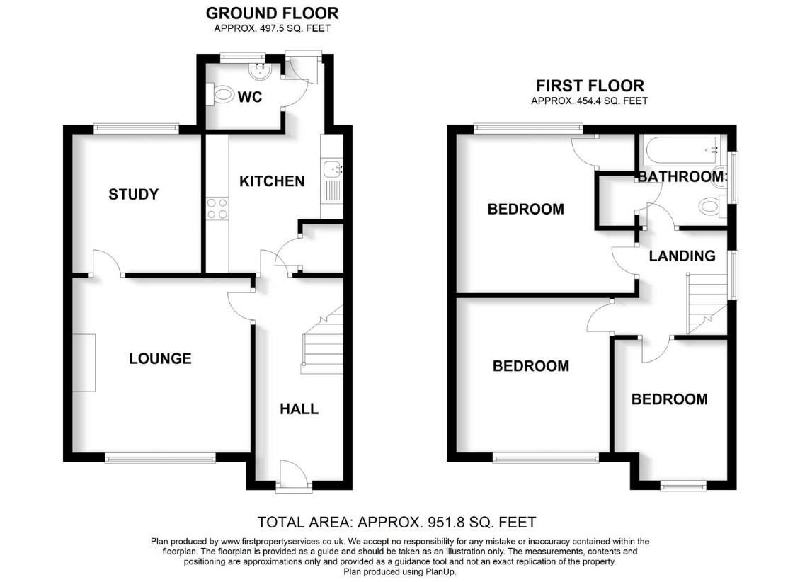 3 bedroom semi-detached house for sale - floorplan