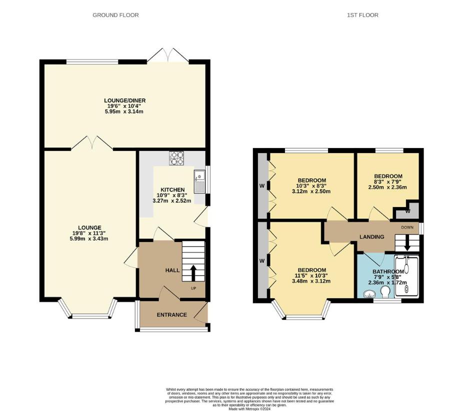 3 bedroom semi-detached house for sale - floorplan