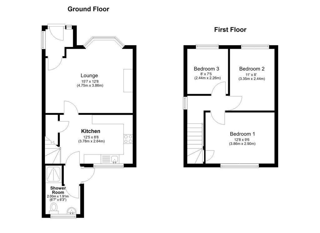 3 bedroom semi-detached house for sale - floorplan