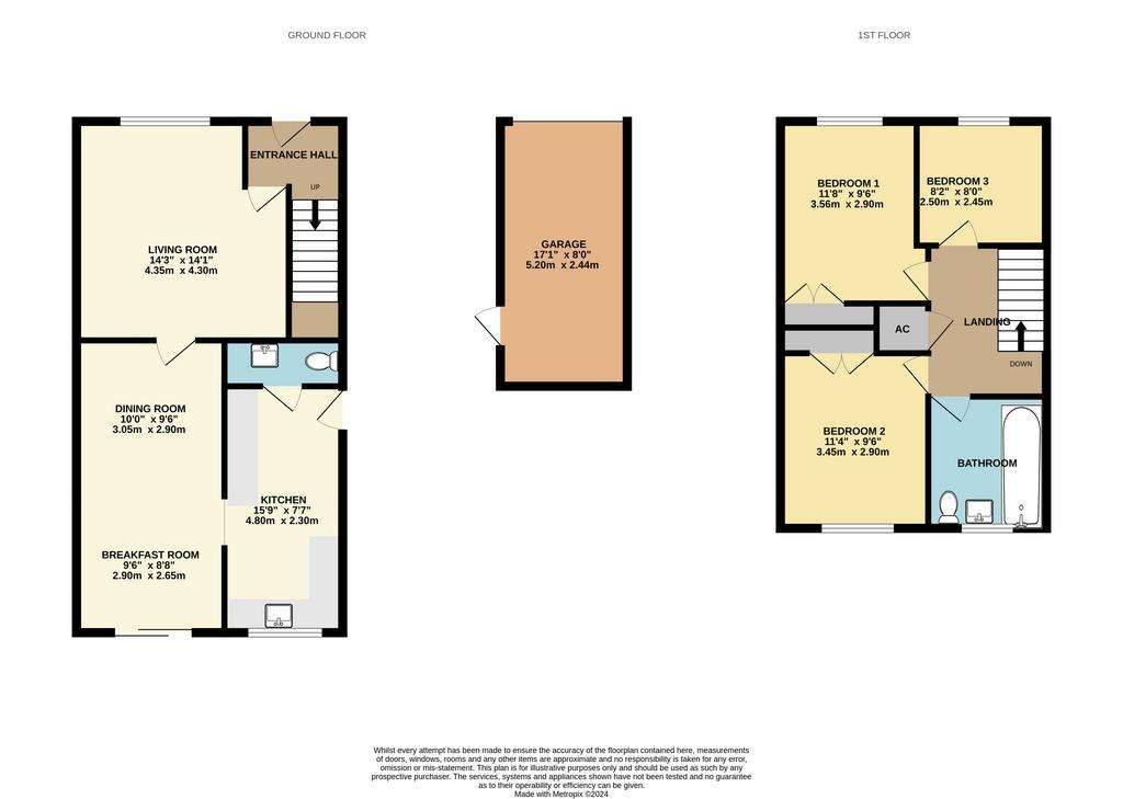 3 bedroom semi-detached house for sale - floorplan