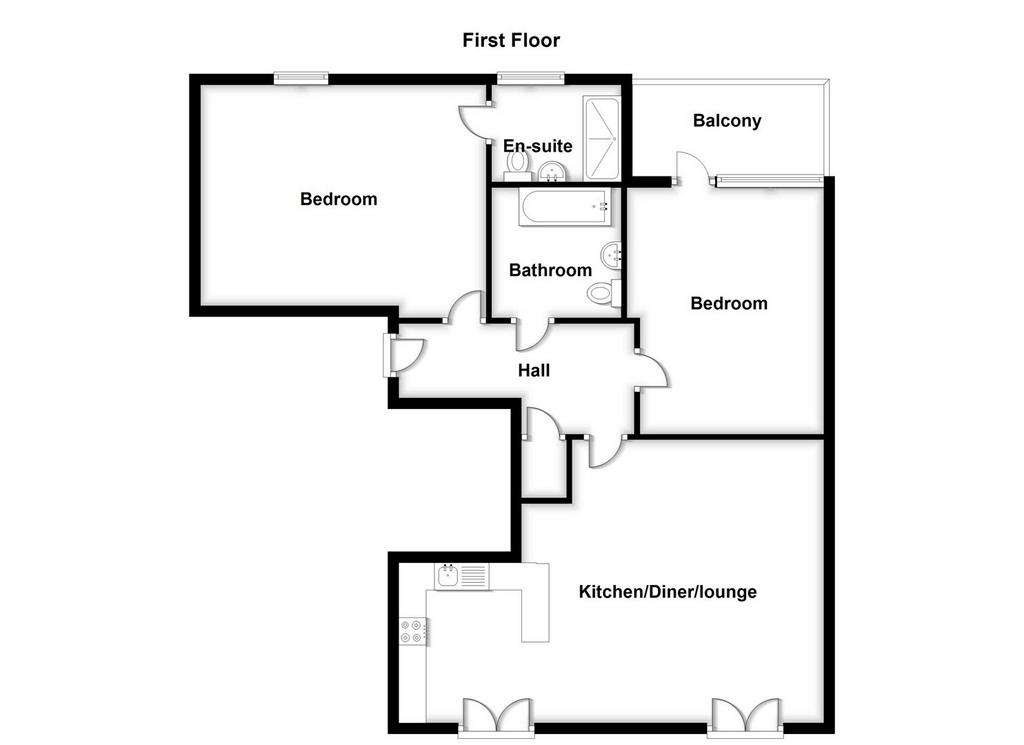 2 bedroom flat for sale - floorplan