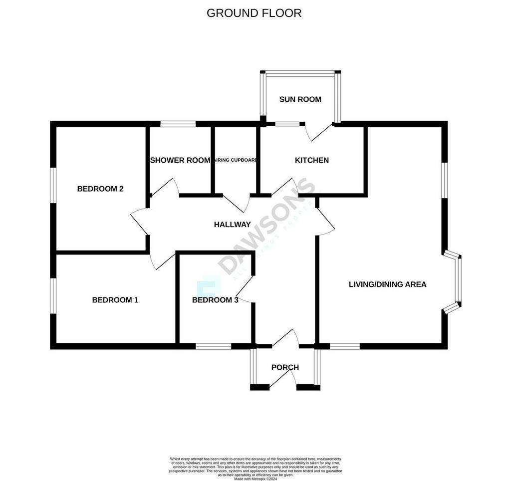 3 bedroom detached bungalow for sale - floorplan