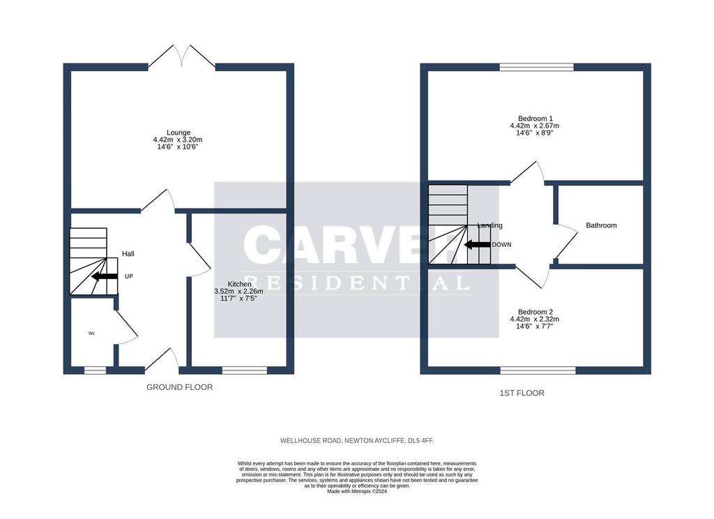 2 bedroom terraced house for sale - floorplan