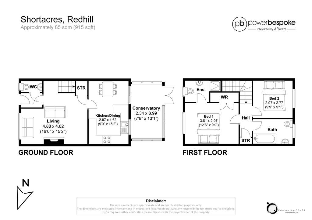 2 bedroom house for sale - floorplan