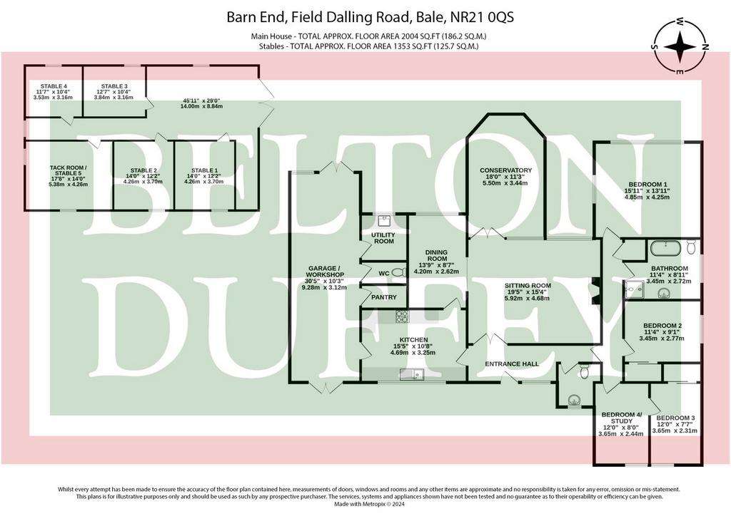 3 bedroom equestrian facility for sale - floorplan