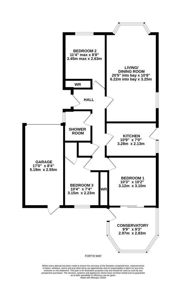 3 bedroom detached bungalow for sale - floorplan