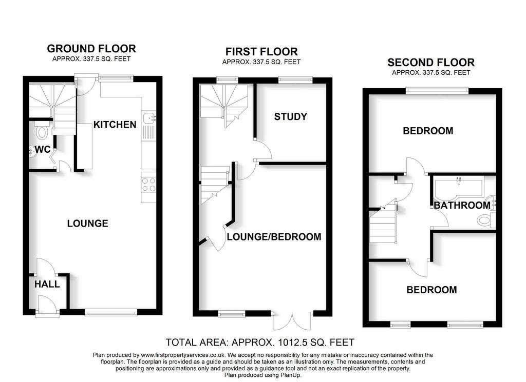 3 bedroom terraced house for sale - floorplan