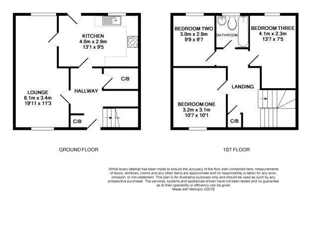 3 bedroom terraced house for sale - floorplan