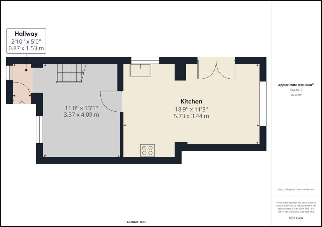 2 bedroom end of terrace house for sale - floorplan