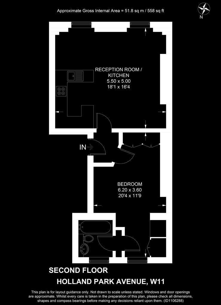 1 bedroom flat to rent - floorplan