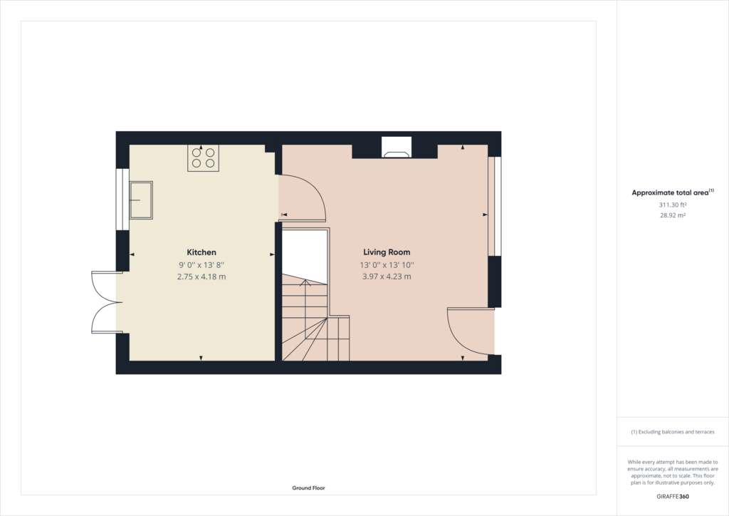 2 bedroom semi-detached house for sale - floorplan