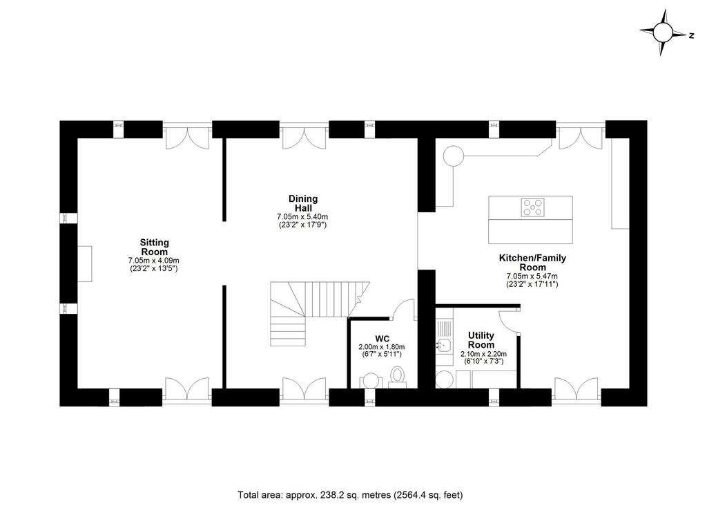 5 bedroom barn conversion for sale - floorplan