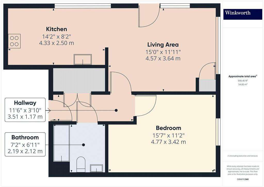 1 bedroom flat for sale - floorplan