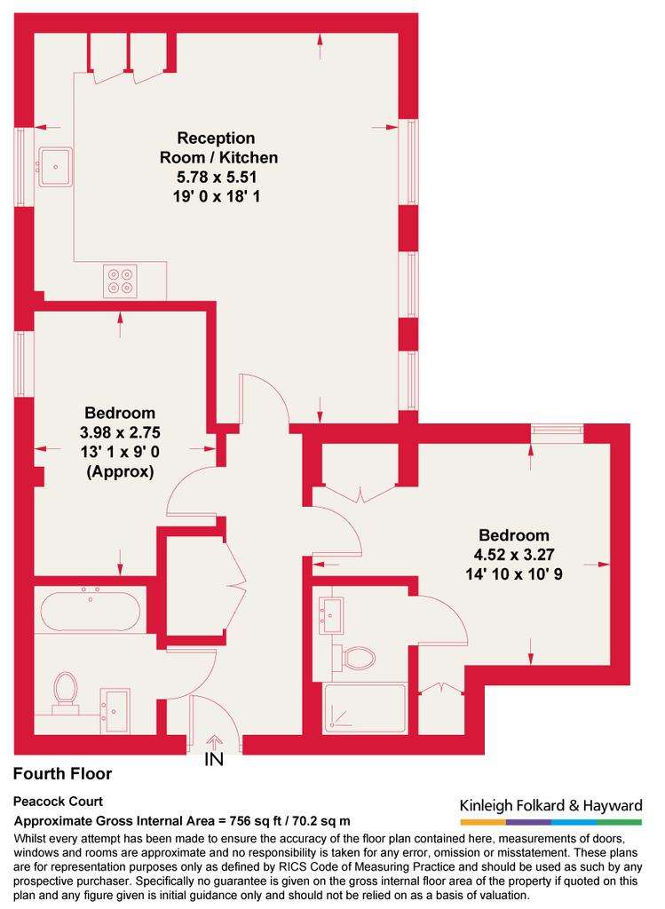 2 bedroom flat to rent - floorplan