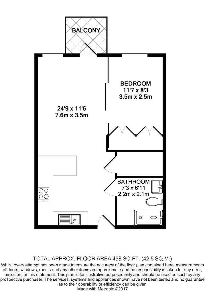 1 bedroom flat to rent - floorplan