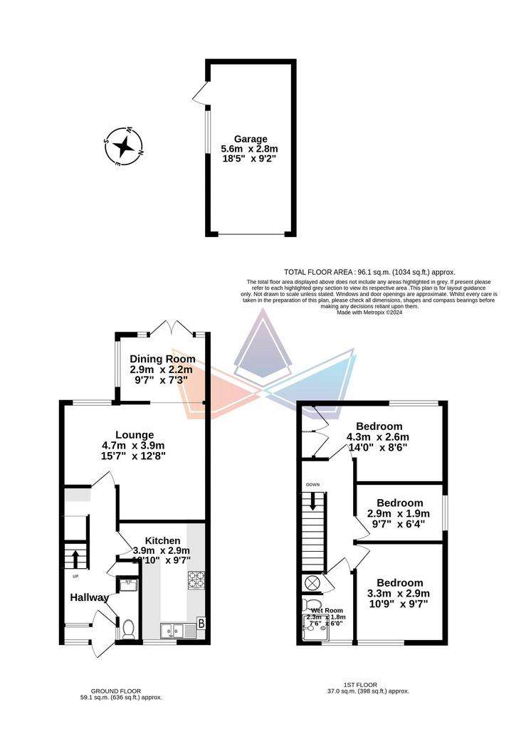 3 bedroom semi-detached house for sale - floorplan