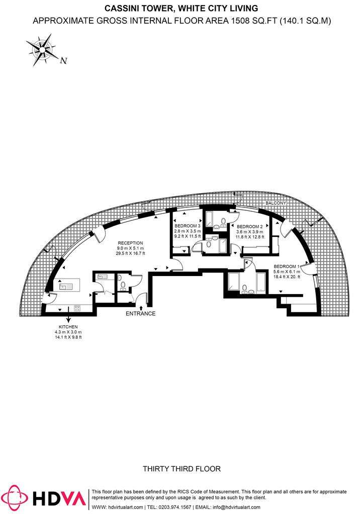 3 bedroom flat to rent - floorplan