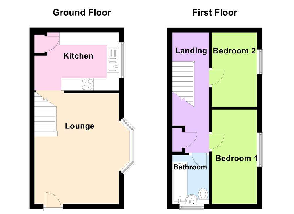 2 bedroom town house for sale - floorplan