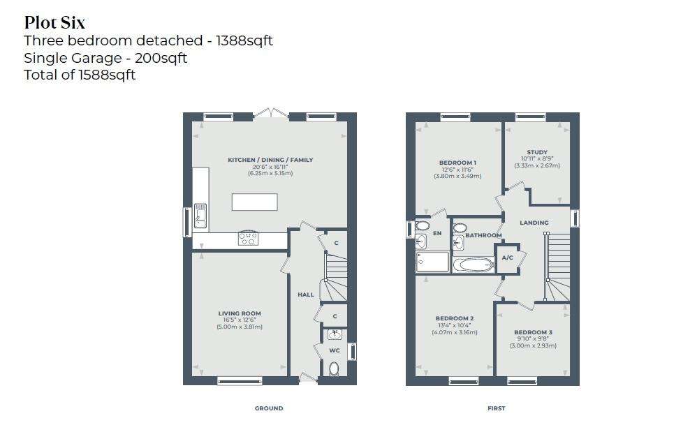 3 bedroom detached house for sale - floorplan