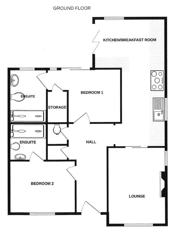 2 bedroom detached bungalow for sale - floorplan