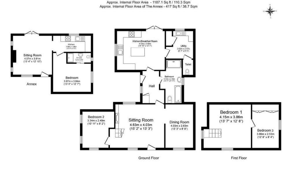 3 bedroom cottage for sale - floorplan