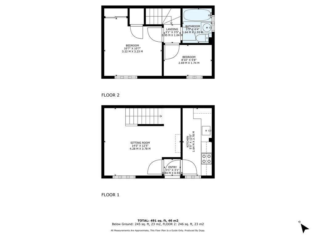 2 bedroom house for sale - floorplan