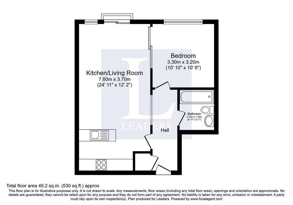 1 bedroom flat for sale - floorplan