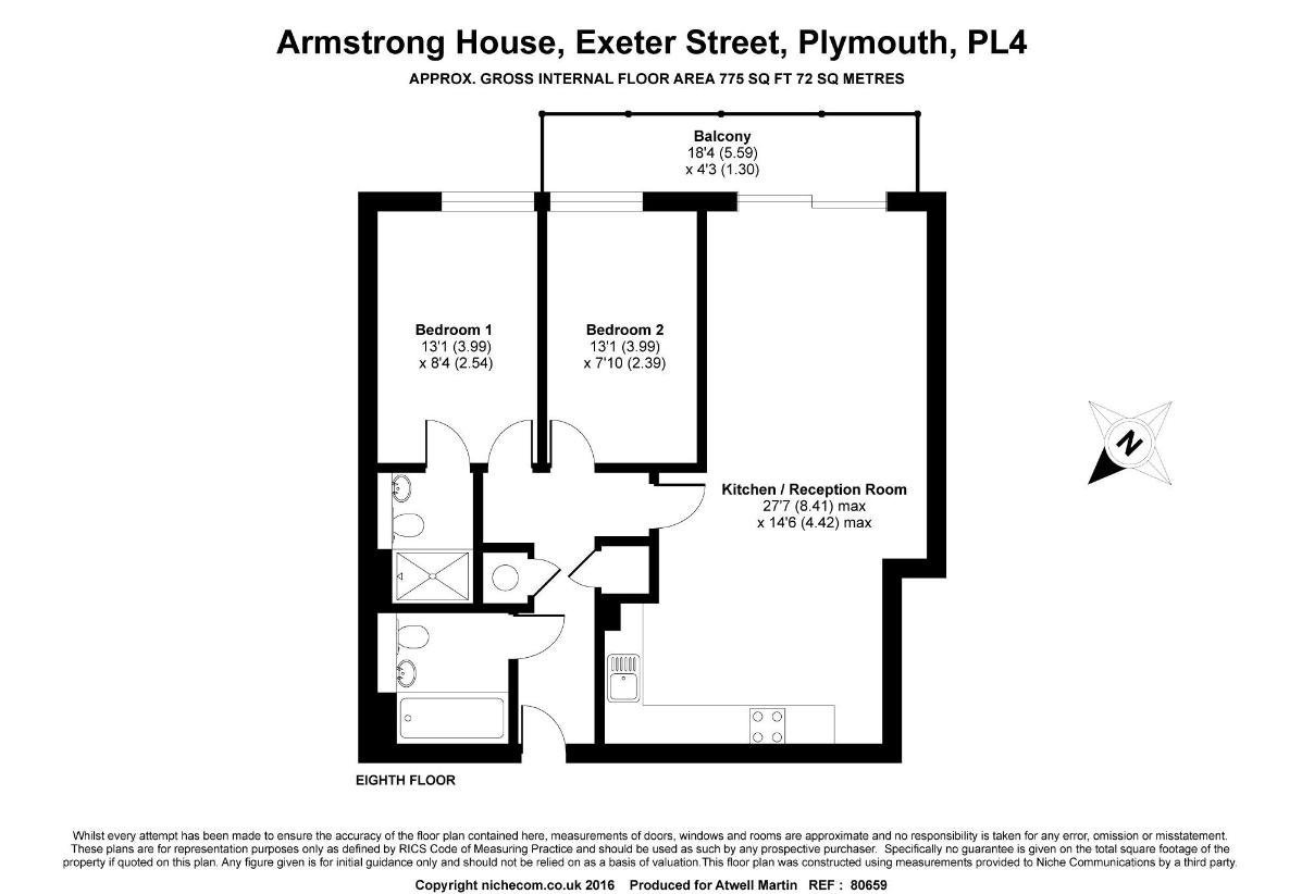 2 bedroom flat for sale - floorplan