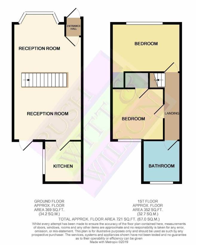 2 bedroom terraced house for sale - floorplan